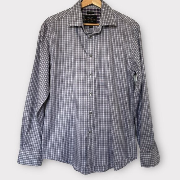 Jos A Bank Reserve Tailored Fit  Dress Shirt Size M - Picture 1 of 7